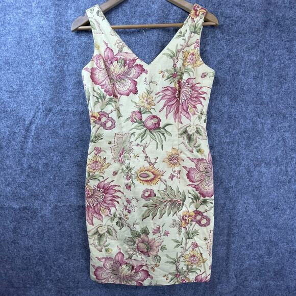 Maggy London Dresses & Skirts - Maggy London Sheath Dress Womens 6 Petites Yellow Tropical Vacation Career